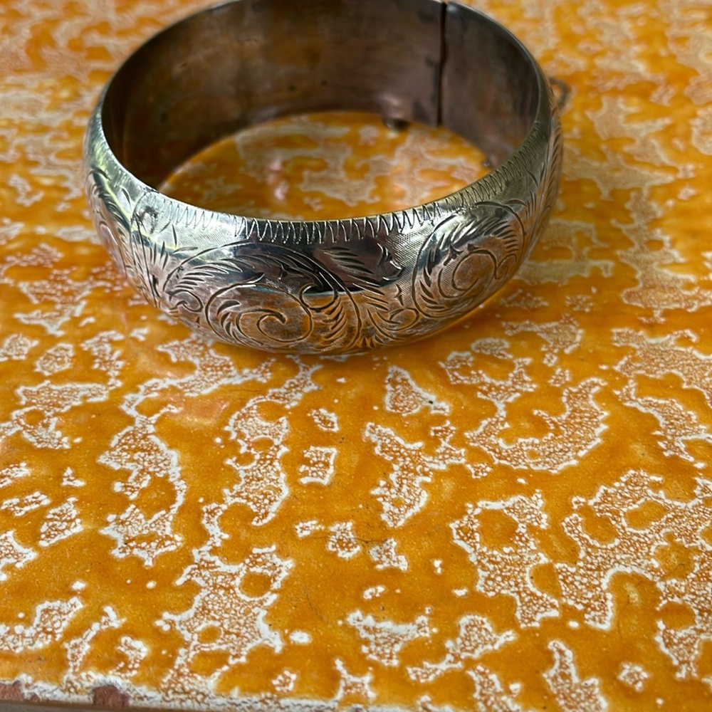Sterling Silver Engraved Bangle Bracelet